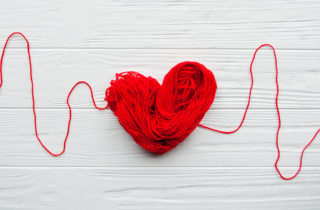 heart made of yarn