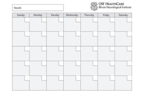 Headache calendar example
