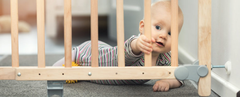 Baby with Safety Gate