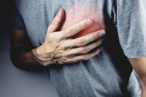 man with vascular disease suffering chest pains