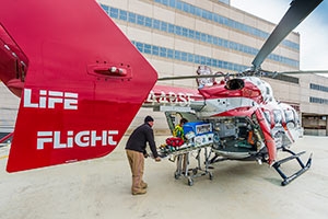 OSF Life Flight helicopter