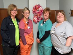 Pictured (left:right) -  Mammography/Diagnostic Radiologic Technologists: Kelli DeWalt, Michelle Hainline, Samantha Miller, and Dawn Christie.