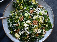 Kale and Brussels Salad with Lemon Mustard Dressing